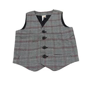 Gymboree Boys Plaid Vest - Winter Wonderland - black Size 5T New Holiday